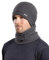 Djfkey Wintermütze Strickmütze mit scarf Damen Herren Warme Mütze Beanie Herbst Winter Schal und Mütze Set 54-60CM Damenmützen (Standard, grau)