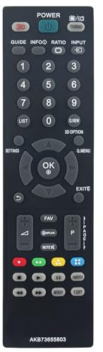 AKB73655803 Replacement Remote Compatible with LG TV 42CS460 32CS460 32LS5600 37LS5600 42LS5600 32LS3500 42LM3400 47LS5600 AKB73655802 AKB73615316 AKB73655833 AKB73655834 AKB73655861