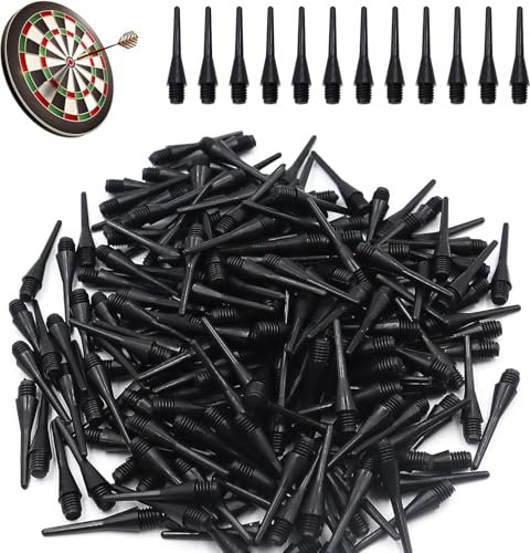 DONOONIS 200 Pièces Pointe Flechette Plastique,Embout Flechette Pointe Plastique,Pointe Plastique pour Flechette,Flechette Pointe Plastique,Flechettes pour Cible Electronique