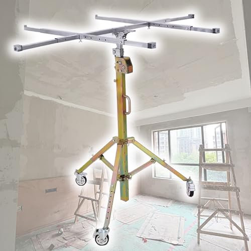 plattenheber rigips Trockenbau-Hubtafel 10' 11' 13' Heben Trockenbauplatte Hebebühne - Sheetrock Hand Lift Trockenbau Hebebühne Mit/360° Drehbaren Rädern - Trockenbauplatten-Hebebühne Verlängerung(Tel