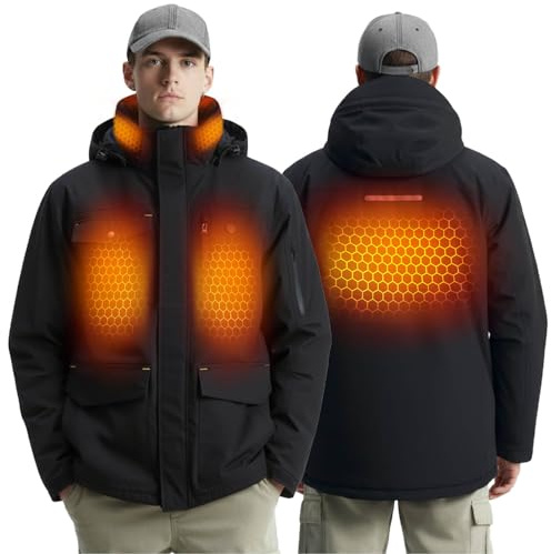 InoKraft Heated Jacket for Men with Battery Pack Included,Water-Resistant Men's Heated Winter Coat(Charger Not Included)