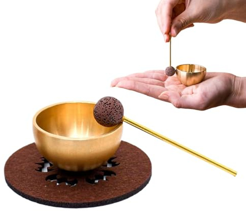 Klangschale,Mini Entspannungsinstrumente | Klangschalen Meditations Set,Für Yoga Achtsamkeit Chakra Ausgleich Selbstregulation