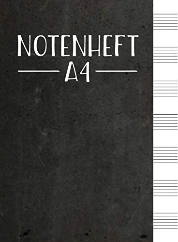 Notenheft A4: 96 Seiten Blanko Notenpapier | 12 Notensysteme pro Seite | Für Anfänger, Fortgeschrittene und Komponisten