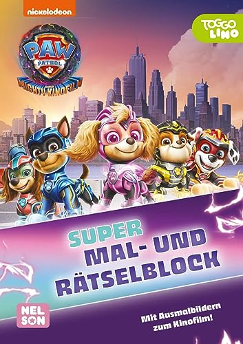 PAW Patrol - Der Mighty Kinofilm: Super Mal- und Rätselblock: Coole Ausmalbilder und Rätsel zum neuen Kinofilm | (ab 3 Jahren)