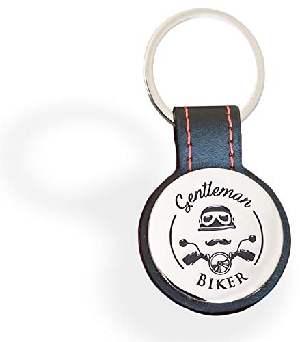 Gentleman Biker Porte-Clés Motard Moto Simili Cuir Noir