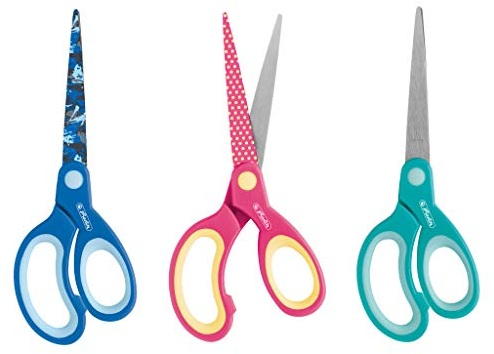 Herlitz 10897171 Design Bastelschere spitz für Linkshänder, farbig sortiert (keine Farbauswahl möglich!), 1 Stück