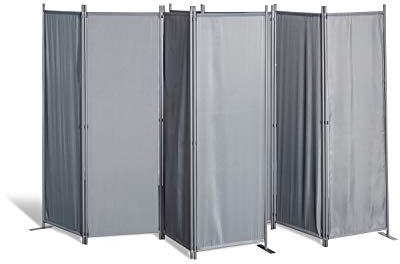 GRASEKAMP Qualität seit 1972 2 Stück Paravent 4tlg Raumteiler Trennwand Sichtschutz Grau