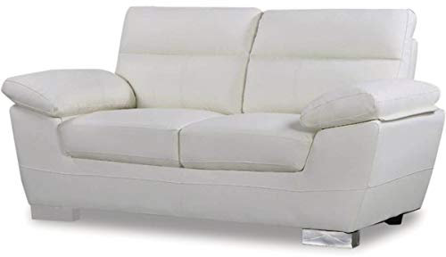 habitat et jardin Ledersofa aus rekonstituiertem Leder und PVC Dallas - 169 x 88 x 90 cm - 2-Sitzer - Weiß