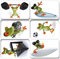 Merchandise for Fans Lustiger 3D Frosch als Sportler - 6 rechteckige Kühlschrankmagnete 7X 4,5 cm - 02 für Memoboard Pinnwand Magnettafel Whiteboard
