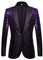 PYJTRL Herren Anzugjacke mit Pailletten (L, Violett/Schwarz)