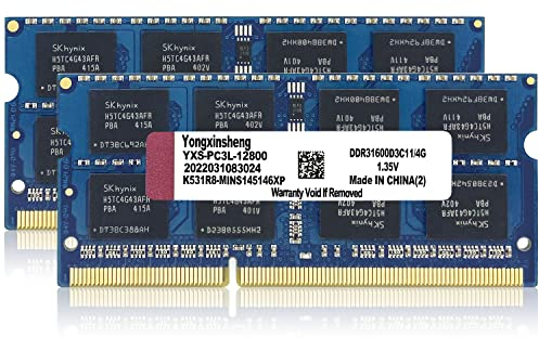 DDR3 / DDR3L 8GB Kit (4GBx2) Laptop RAM 1600MHz PC3-12800 / PC3L-12800 SODIMM Non-ECC Unbuffered 1.35V / 1.5V 2Rx8 Dual Rank 204 Pin CL11 PC Computer Memory Upgrade Module Arbeitsspeicher Kit (Blau)