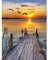 Bimkole DIY 5D Diamond Painting Zubehör Holzpfeiler, Brücke Sonnenuntergang Meer Diamant Malerei Kit Voll Runde Bohrer Malen nach Zahlen Malerei Stickerei Kreuzstich Diamond Dekoration, (40x50 cm)