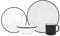 Argon Tableware Coloured Dinnerware Set - 16-Piece - Black Dinner Set Lightweight Camping Dinner Plates, Pasta Bowls, Coffee Mugs and Side Plates Dining Set