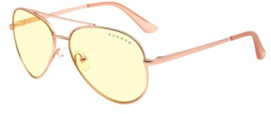 Gunnar Gaming- und Computerbrille - Maverick, Rose Gold, Amber Linsen - Blaulichtfilter Brille, Premium Blaufilter, UV-Schutz,