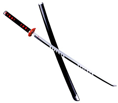 DLUSEN Holzschwert, Dämonentöter Samurai Holz Cosplay Anime Waffe Spielzeug, Für Kinder Cosplay Kendo Swordsmanship Trainings