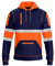 NOROZE Pull à Capuche Haute visibilité pour Homme avec Bande réfléchissante - Manteau de sécurité Haute visibilité avec 4 Poches zippées pour téléphone et Gadgets (XXL, Style 2: Orange Fluo/Marine)