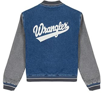 Wrangler Baseball Jacket Giacca in Denim, Lilla, M Uomo