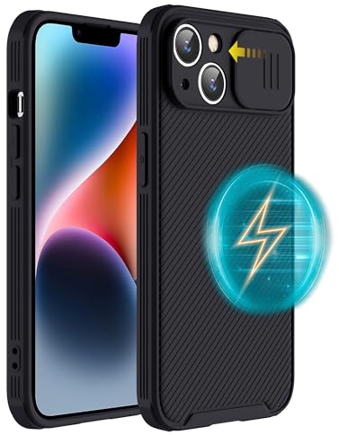 Hitaoyou iPhone 14 Hülle mit Kameraabdeckung, Magsafe Ladegerät-Kompatibel, Schlanke Slide Lens Cover für Damen