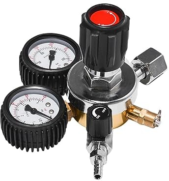 SHYISY Druckregler CO2-Flaschenregler, Kohlendioxid, CO2-Regler, Druckminderer for Getränke, Bier, W21.8, Doppelmessgerät