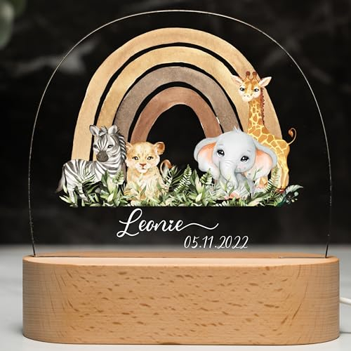 Kidsmood - Personalisiertes Nachtlicht Kinder – Dimmbares Stilllicht mit Namen | LED Nachttischlampe 3 Lichtmodi | Gravur Lampe Kinderzimmer, Geschenk zur Geburt, Taufgeschenke für Mädchen & Jungen