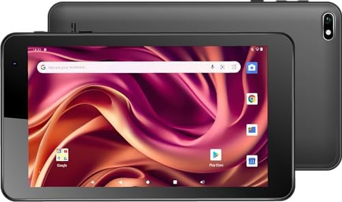 Logicom Tablet 76 Multimedia Erwachsene 7 Zoll – AV-Kamera 2 MP/AR 5 MP – Video-Player – Videoanrufe – WLAN – Bluetooth – USB-C – Android 13 – Speicher 16 GB – Akku 3000 mAh – Schwarz