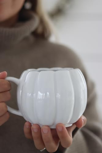 Pretty Little Home Large Pumpkin Mug - White