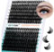 Einzeln Wimpern 60D/80D DIY Cluster Wimpern 0.07 D Curl 10-18 Mix Individuelle Wimpern Extensions Wimpernverlängerung Volume Wimpernbüschel Wimpern zu Hause GEMERRY Wimpern (60D+80D-0.07D-10-18mm)