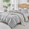 Tokokimo Underzy Housse de couette 3 pièces en microfibre avec 1 housse de couette 240 x 220 cm avec 2 taies d'oreiller de 50 x 75 cm, gris