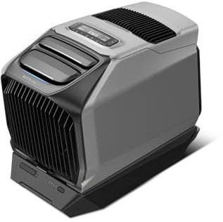 Climatiseur portable EcoFlow WAVE 3 avec batterie supplémentaire 1024 Wh, refroidissement 1800 W, chauffage 2000 W, autonomie de 8h, contrôle via application, idéal pour camping, tentes, RVs,SUVs
