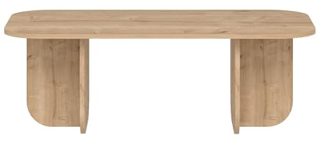Hanah Home Modern Coffee Table, Sapphire Oak, 120 x 60 x 41.4 cm | 100% Melamine Coated Particle Board, 18 mm Thick | Stylish & Functional for Any Living Space