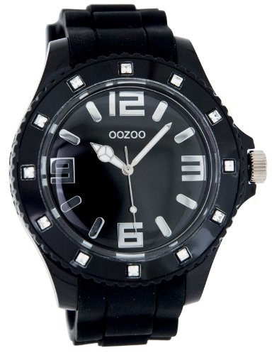 Oozoo Herren-Armbanduhr XL Analog Silikon C4340 Black Strass