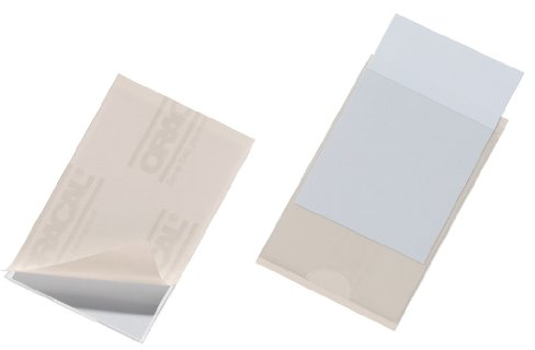 Durable Selbstklebetasche Pocketfix für Einsteckschilder 57 x 90 mm, 10 Stück, transparent, 807919