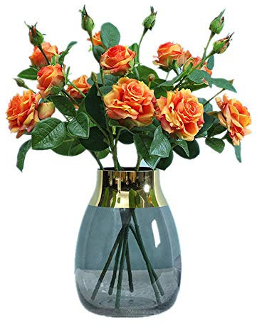 18 head TERRACOTTA/ORANGE rose buds bush/bunch grave/home flowers
