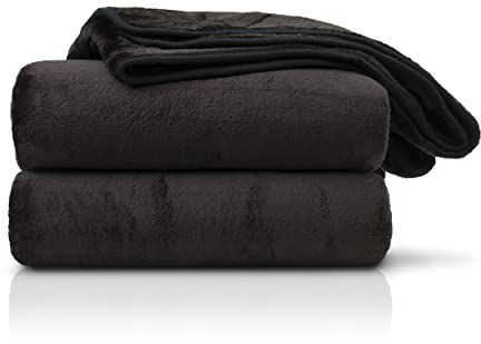 Amago - Kuscheldecke, Cashmere-Feeling, 180 x 220 cm - Schwarz