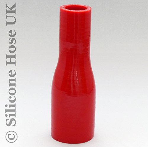 Recto Reductor Conector De Entrada Manguera De Silicona Reforzada para aire o agua – ID: 22 mm > 19 mm – rojo
