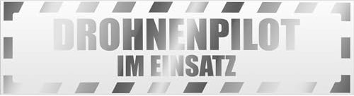 Kiwistar Drohnenpilot Einsatz gestreift Magnetschild Schild magnetisch - 20cm Chrom - Magnetfolie für Auto PKW Kfz