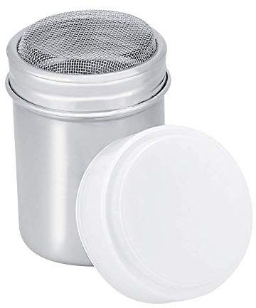 Pulverstreuer Edelstahl Rostfrei Kaffee Kakao Zimt Schokolade Sieb Shaker Pfefferstreuer Gewürze Vorratsdosen mit feinmaschigem Deckel für Restaurant Hotel BBQ Supplies S