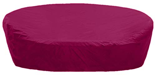 Kaufpirat Premium Abdeckplane Sonneninsel Rund Ø 180x85 cm Holzbank Gartenmöbel Gartentisch Hülle Abdeckung Haube Schutzhülle Abdeckhaube 900 D, 500 g/m², 6.000 mm Wasserbeständigkeit Bordeaux