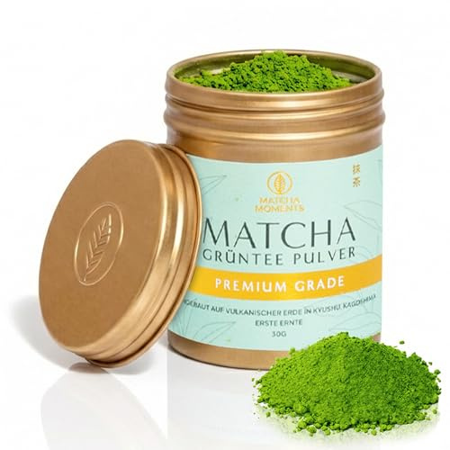Matcha Pulver aus Japan 30g, Barista Ceremonial Grade, doppelt beschattet, steingemahlen, 100% rein, Ideal für Matcha Latte, Smoothies oder pur von MATCHA MOMENTS