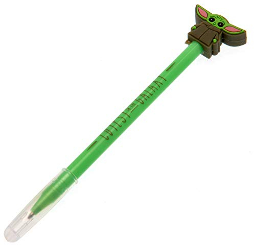 Star Wars: The Mandalorian Stift und Topper (Cutest in the Galaxy Design) Kugelschreiber mit Grogu - Offizielles Lizenzprodukt, grün