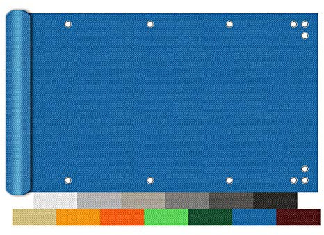 Yoosing Balkon Sichtschutz 50x300cm, Balkonbespannung, Pflegeleichtes Wetterbeständiges Balkonverkleidung Sichtschutz meterware für Gartenzaun Balkonzaun - Blau