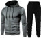 RPixc Tenue Sport Homme DéContracté Hooded Survetement Sport Ensemble Doux Chic VêTement Complet Full Zip Sweat à Capuche Et Pantalon à Pois Printemps Et Fall Noir Gris Taille M à 3xl…