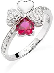 Amen Damen Ring 925 Silber RQUBR-16, Silber, Zirkon