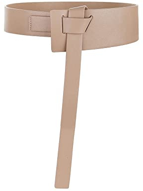TOEECY Damen Gürtel Schnallenfreier Knoten PU Leder Taillengürtel Ohne Schnalle Elastischer Vintage Hüftgürtel für Frauen kleider Mantel (Beige)