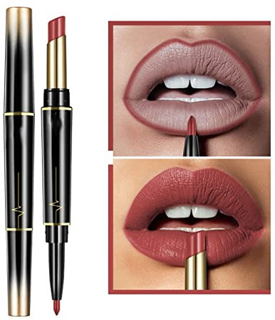 XIRUJNFD 16-Farbiger Langanhaltender Lippenstift und Lippenkonturenstift Set - 24 Stunden Wasserfest, Matt (#6)