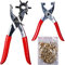 Professional Revolving Leather Punch Plier Set + 100 Pcs Eyelets | Rivet | Repair | 6 Sizes | DIY | Belt | Hole | Cut | Puncher | Leathercraft | Workshop | Tailor | Craft | Hand Tools | UK FREE P&P