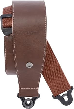D'Addario Accessories Auto Lock Gitarrengurt - Gitarrengurt mit Verschluss - Locking Guitar Strap - Braun, Leder