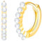 Yumilok Perle Ohrringe Creolen Damen Ohrstecker Silber 925 Klein für Frauen Mädchen Zirkonia Ohrringe Silber Gold Rund