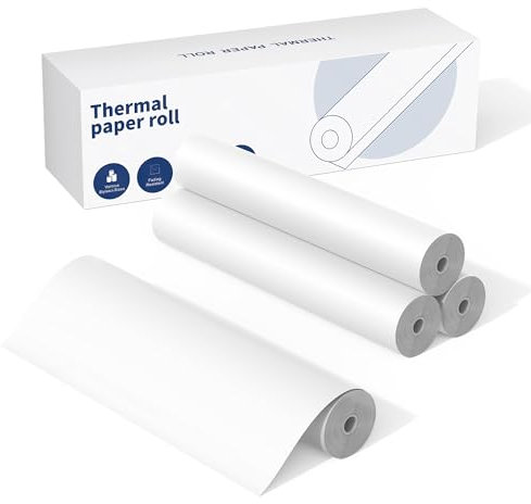 ItriAce Thermal Paper Roll, Thermal Printer Paper, Compatible with M832 and Other A4 Portable Printers, with 4 Rolls of Thermal Paper, 210mm Width 7m Length, 23 Sheets/Roll