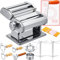 WILLBOND 14 Pcs Pasta Maker Set with Adjustable Thickness & Width, Manual Operation, Stainless Steel Pasta Maker Machine, Includes Pasta Drying Rack, Dumpling Maker, Biscuit Molds & More